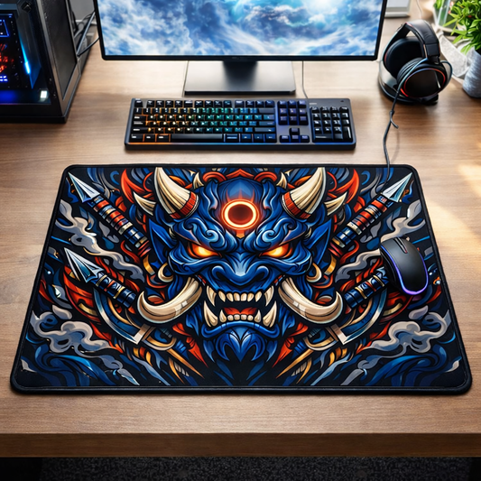 Blue Oni Demon Gaming Mouse Pad