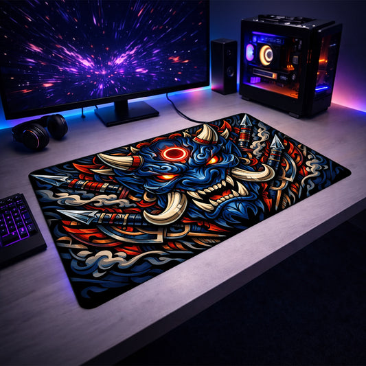 Blue Oni Demon Gaming Mouse Pad