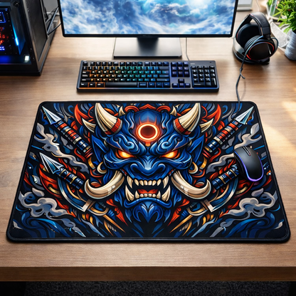 Blue Oni Demon Gaming Mouse Pad